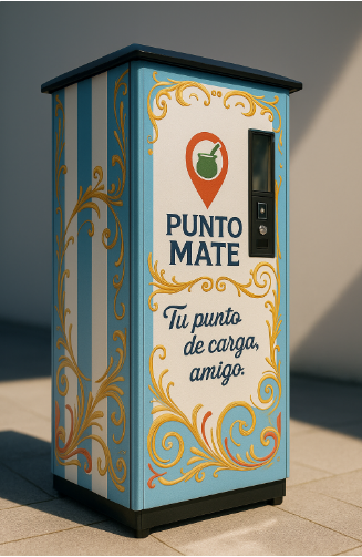 Máquina expendedora de agua caliente vertical reforzada PUNTO MATE+tu ubicación en el mapa